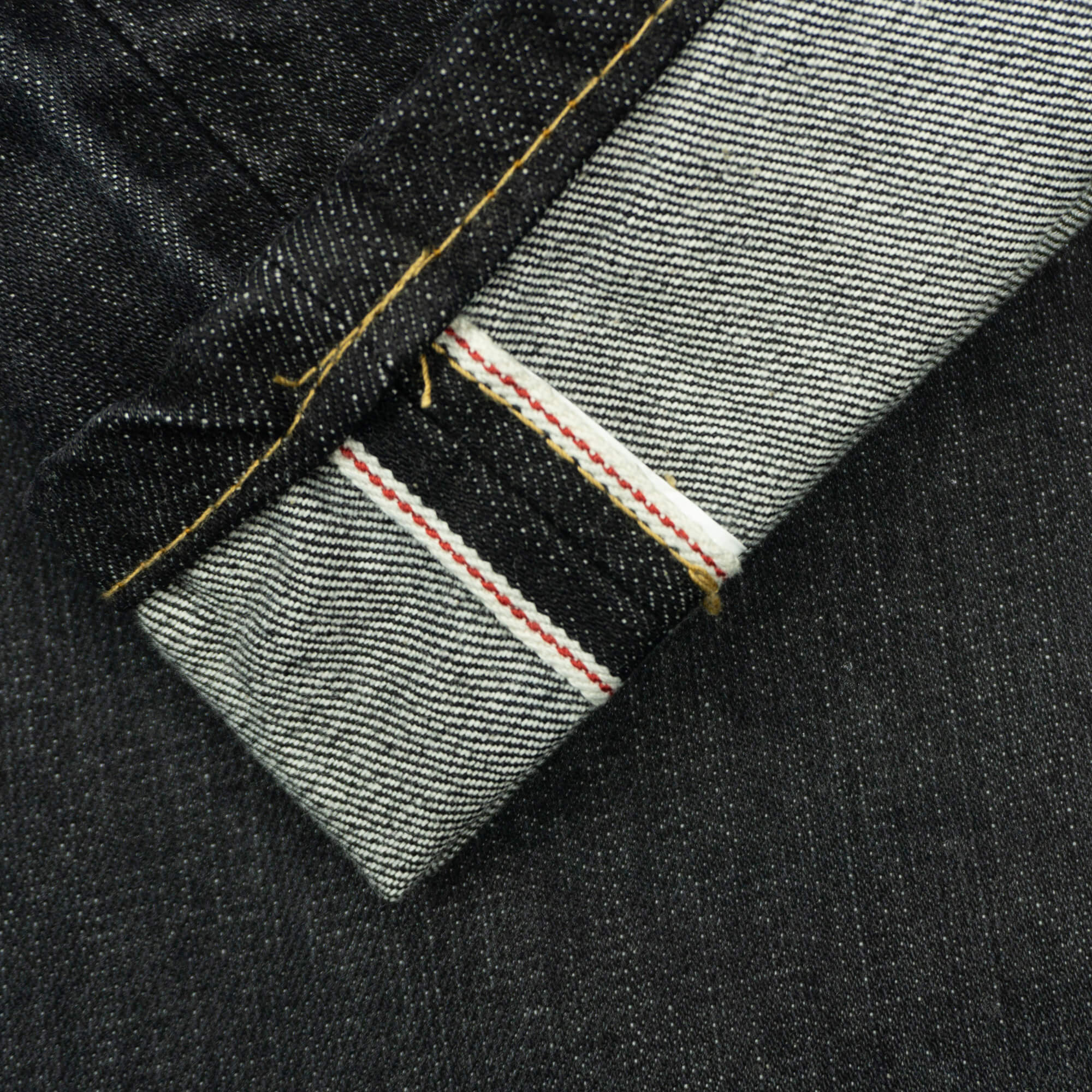 SL001 Slubby 100% Cotton Selvedge Denim Fabric Black Color-1